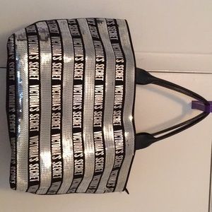 Victoria Secret Black and Silver Tote